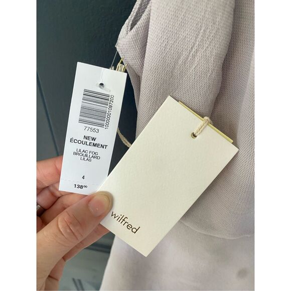 Wilfred NWT New Ecoulement in Lilac Fog Romper, Open Back, Sz 4, MSRP $138 - Picture 8 of 11